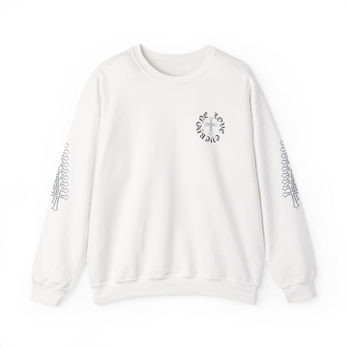 LOVE EVERYONE CROSS CREWNECK
